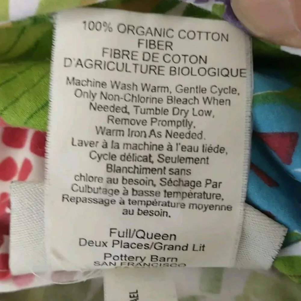 Pottery Barn Woodland Duvet Cover Full Queen Paint By Numbers Organic CottonBoho